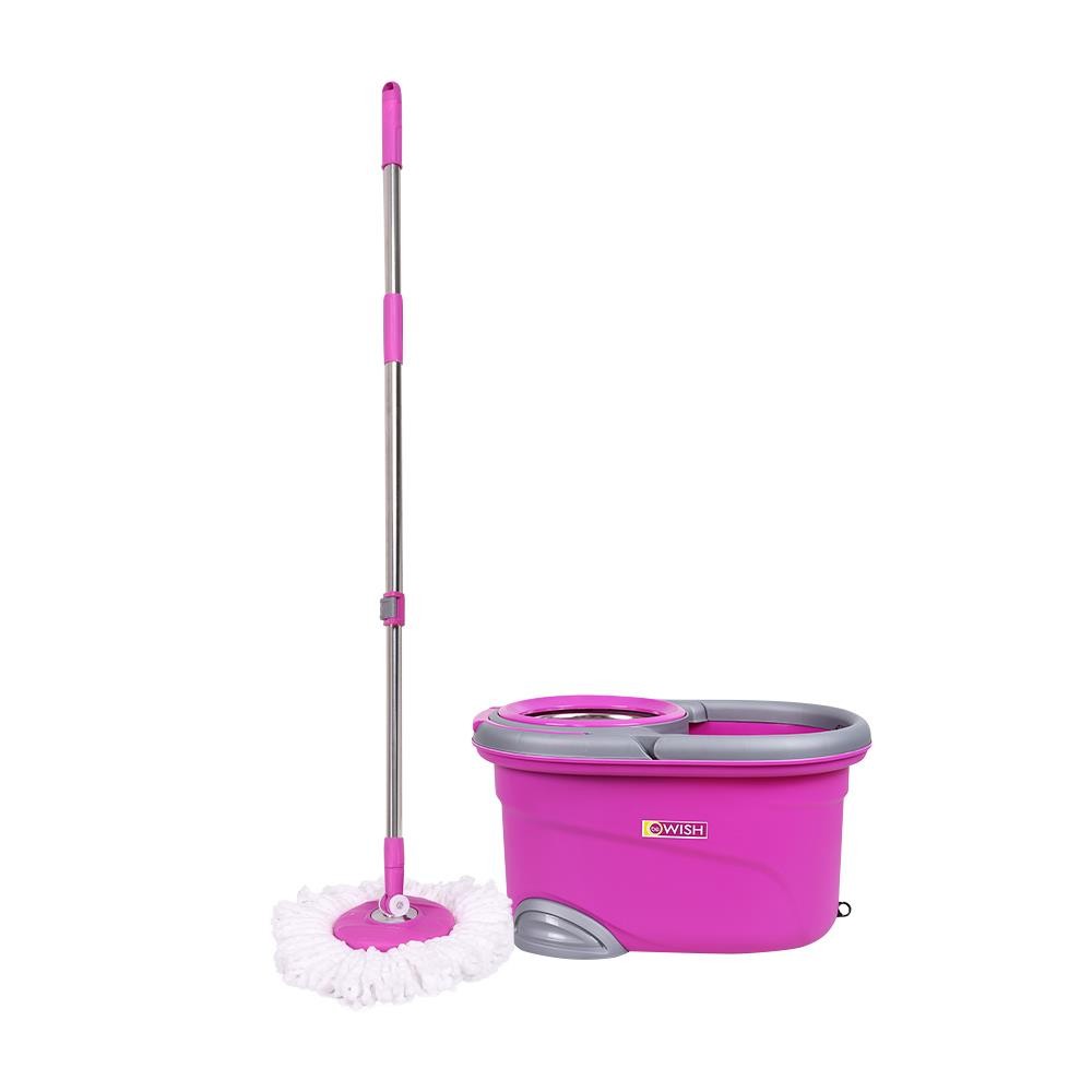 BE WISH ชุดอุปกรณ์ถังปั่นพร้อมไม้ม็อบ PINK DAILY 2 สีชมพู จัดส่งโดย HomePro