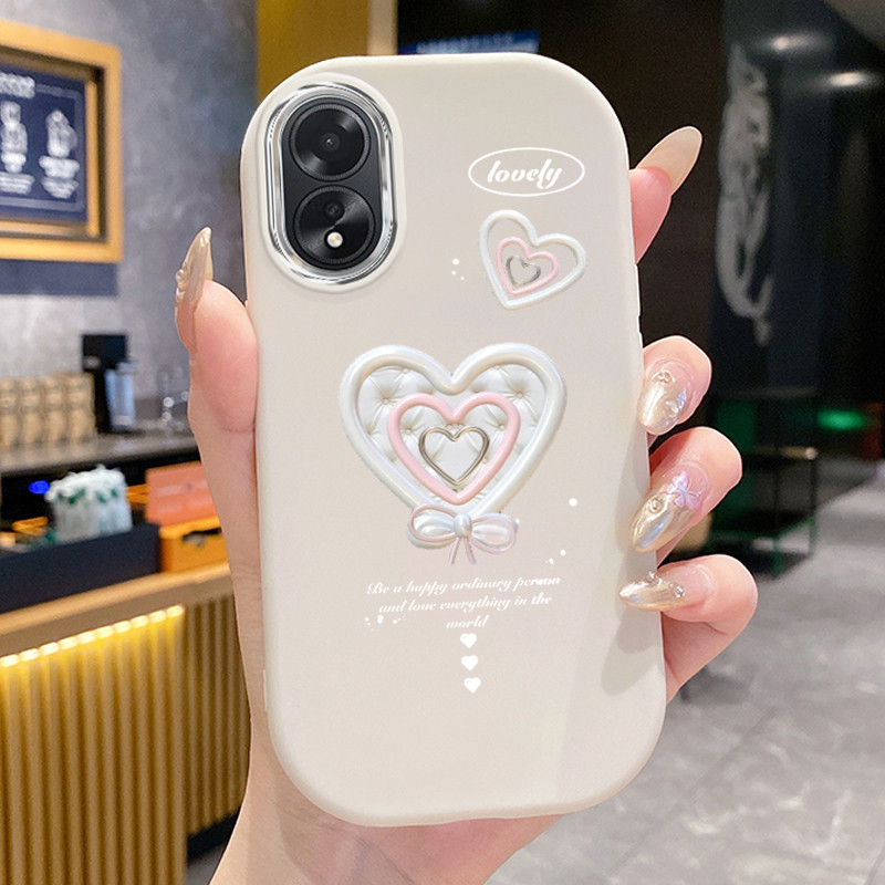 เคสสำหรับ OPPO A18 A38 เคสโทรศัพท์รักหัวใจผีเสื้อกันกระแทก ราคา ถูกที่สุด ดีลบีเคเค