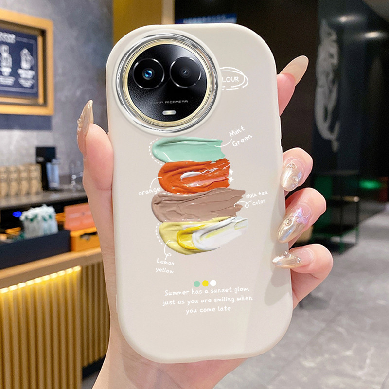 เคสสำหรับ Realme 11 5G 11X 5G C67 5G Narzo 60X 5G เคสโทรศัพท์สีสันเม็ดสีกันกระแทก