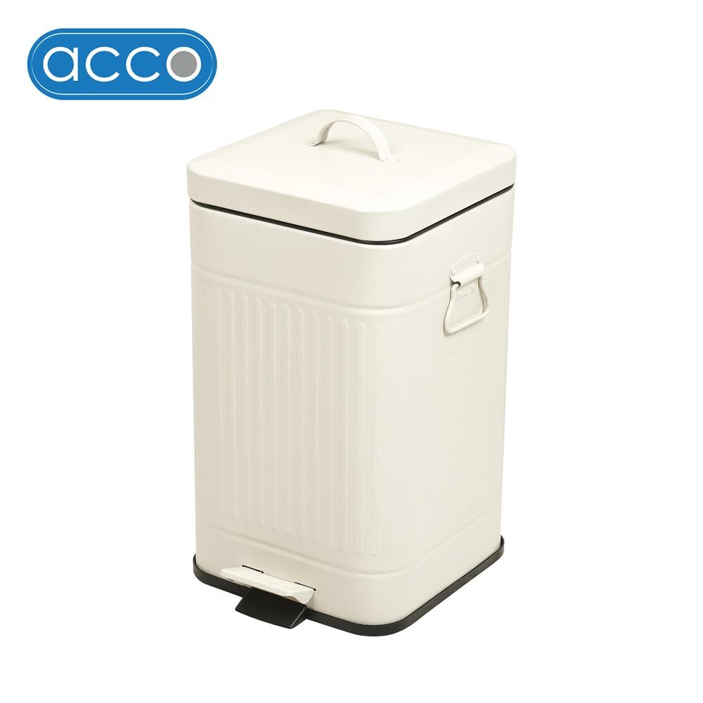 ACCO ถังขยะเหยียบเหลี่ยม META 12 ลิตร สีครีม จัดส่งโดย HomePro