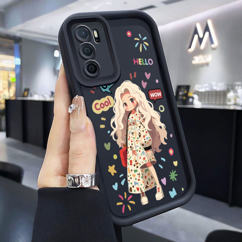 เคสสำหรับ OPPO A16 A16s A16K A16E A17 A17K A15 A15s A35 A54s เคสโทรศัพท์ซิลิโคนกันกระแทกแบบนิ่มสาวผู้โชคดี