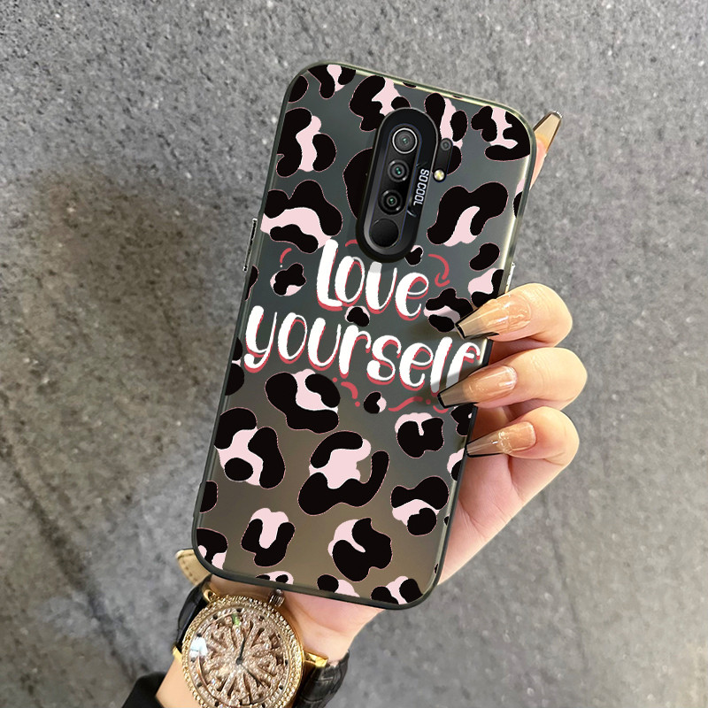 เคสสำหรับ Xiaomi Redmi 9 Prime 9A 9T 9C NFC 10A POCO C3 C33 M2 เคสโทรศัพท์ใสลายเสือดาวเมล็ดกาแฟเคสแข