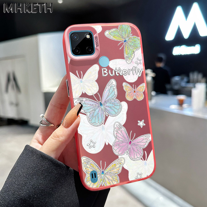 MHKETH เคสสำหรับ Realme C21Y C25Y C21 C12 C25 C25s C15 C11 2020 Narzo 20 30A 50A เคสรูปผีเสื้อที่สวยงามเคสโทรศัพท์