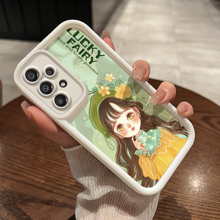 เคสสำหรับ Samsung Galaxy A33 5G A34 5G A53 5G A54 5G A23 A32 เคสโทรศัพท์การ์ตูนสาวโชคดีกันกระแทก