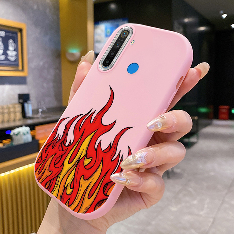 เคสสำหรับ Realme 5 5i 5s 6i C3 C3i 8 5G 8S 5G Q3 Q3i V13 5G Narzo 30 5G เคสโทรศัพท์เปลวไฟกันกระแทก