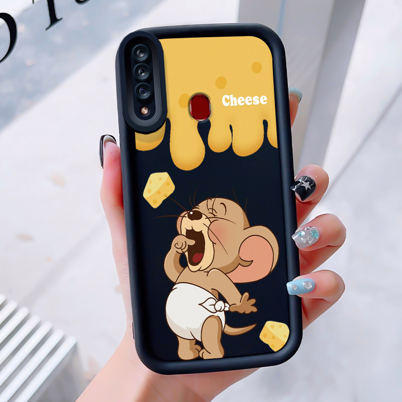 เคสสำหรับ Samsung Galaxy A20s เคสโทรศัพท์แมวหนูสามสีซิลิโคนกันกระแทก