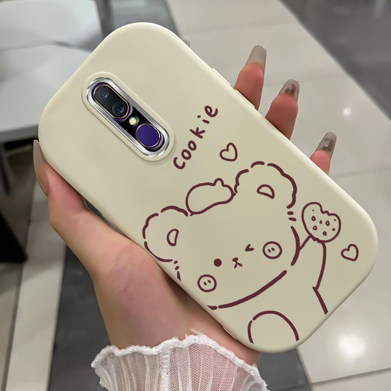 เคสสำหรับ OPPO F11 Pro F9 Pro A7X A9 2019 A9X Realme 2 Pro U1 เคสโทรศัพท์คุกกี้หมีกันกระแทกกลมและอ้วน
