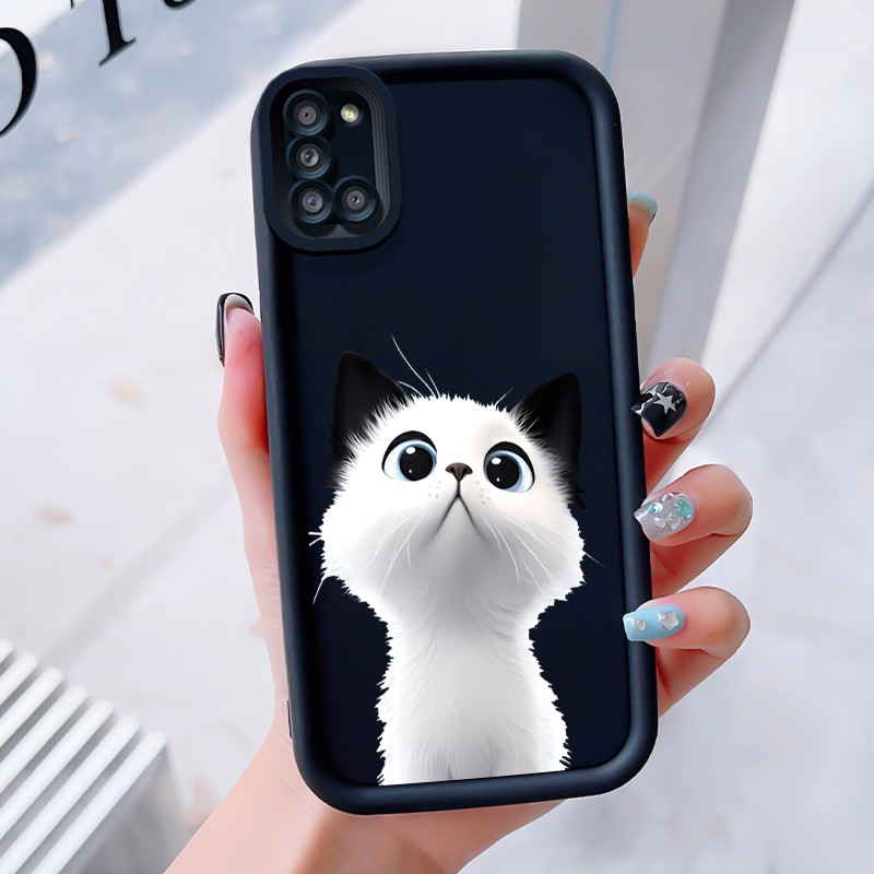 เคสสำหรับ Samsung Galaxy A31 เคสโทรศัพท์แมวน่ารักสามสีซิลิโคนกันกระแทก – โปรปัง