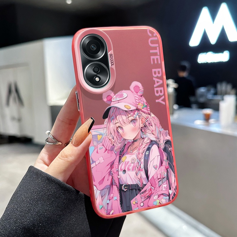 เคสสำหรับ OPPO A58 4G A58 5G A58x 5G A78 5G A1x 5G A2x 5G A1 5G A78 4G A98 5G F23 5G เคสโทรศัพท์สำหรับหญิงสาวน่ารักสวย