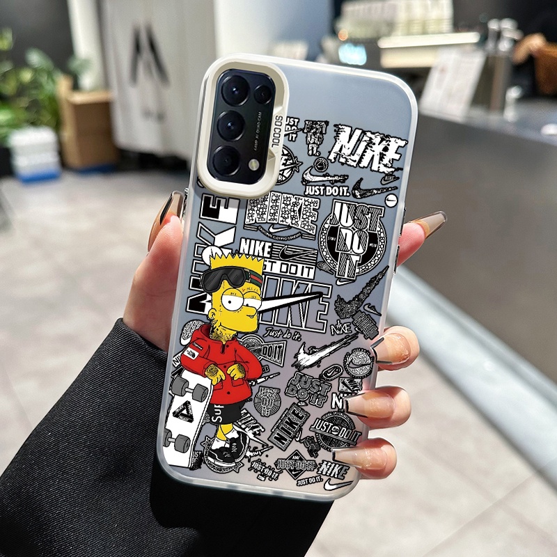 เคสสำหรับ OPPO Reno 5 4G Reno 5 5G Reno 5K Reno 6 4G Find X3 Lite เคสโทรศัพท์แบรนด์อินเทรนด์โปร่งใส