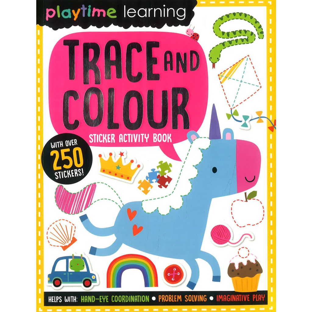 BBW หนังสือเด็ก Playtime Learning Trace And Colour Sticker Activity ISBN: 9781789478082