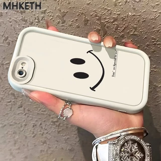 เคสสำหรับ iPhone 6 Plus 6s Plus 7 Plus 8 Plus SE 2020 X Xr Xs Max เคสโทรศัพท์กันกระแทกซิลิโคนรูปหน้ายิ้มแบบเรียบง่าย