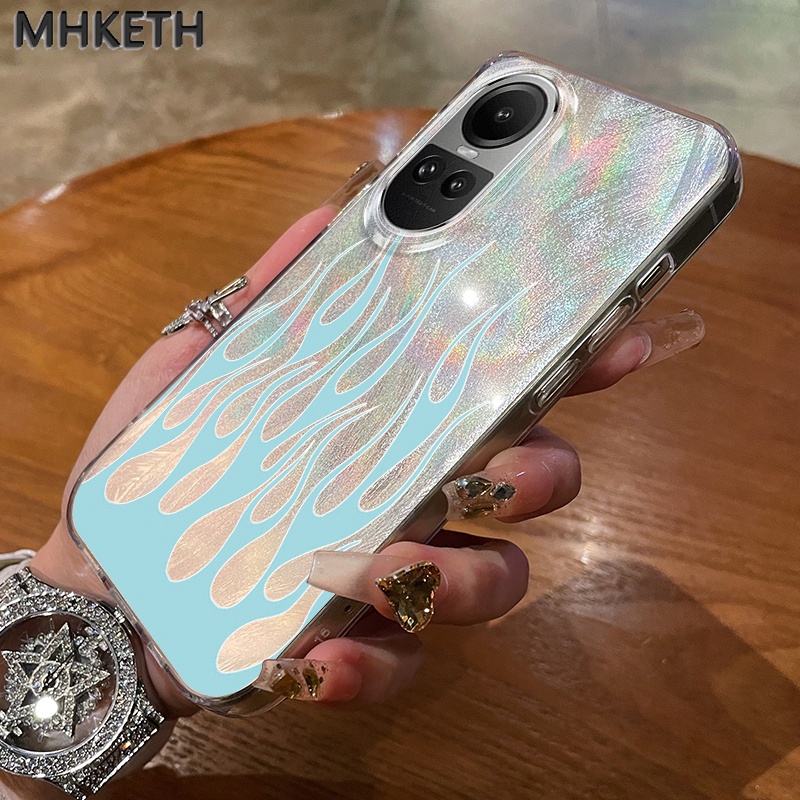 MHKETH เคสสำหรับ OPPO Reno 10 5G Reno 10 PRo 5G Reno 8T Reno 6 เคสโทรศัพท์ชุบเงินทันสมัย