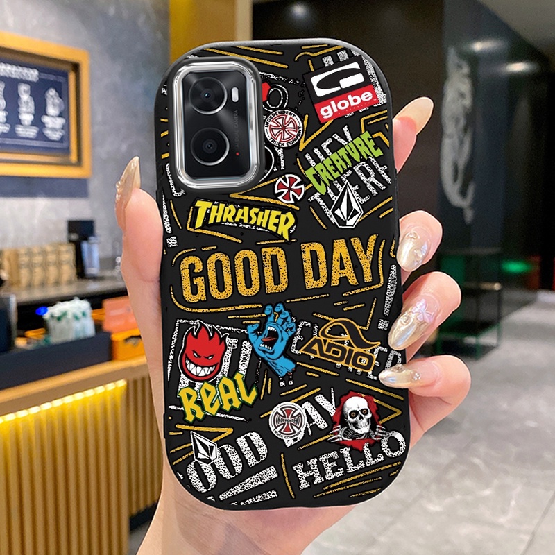 เคสสำหรับ OPPO A36 A76 A96 เคสโทรศัพท์สเก็ตบอร์ดเพชรกันกระแทก