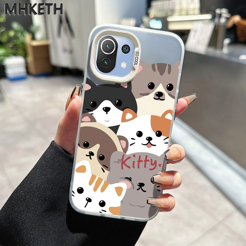 MHKETH เคสสำหรับ Xiaomi 11 Lite 4G 11 Lite 5G NE เคสโทรศัพท์กันกระแทกรูปสัตว์เลี้ยงน่ารัก