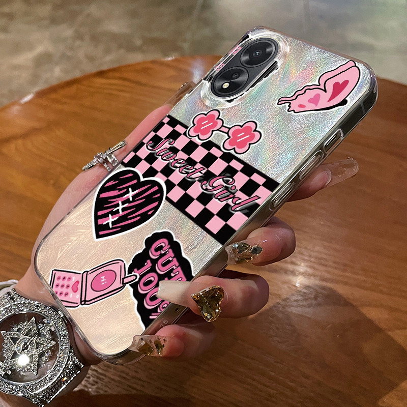 เคสสำหรับ OPPO A18 A38 เคสโทรศัพท์ดอกไม้