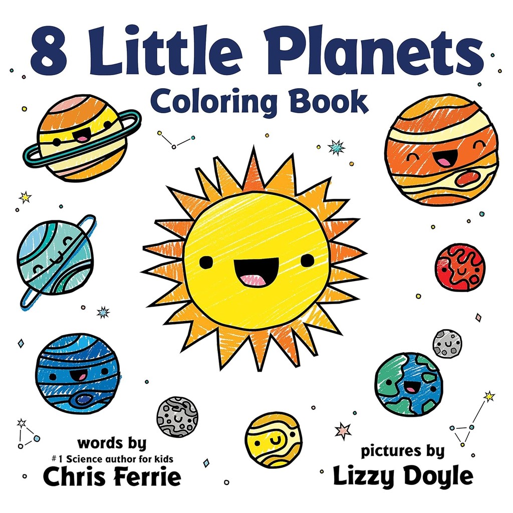 หนังสืออังกฤษใหม่ 8 Little Planets Coloring Book [Paperback]