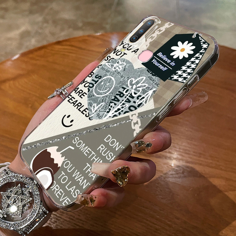 เคสสำหรับ VIVO Y12 Y12i Y15 Y17 Y3 Y3s Y17s Y36i G2 Y28 5G เคสโทรศัพท์หมีดอกไม้