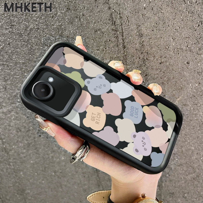 MHKETH เคสสำหรับ Realme C30 C30s C31 C33 C35 Narzo 50i Prime 50A Prime เคสโทรศัพท์กันกระแทกรูปหมีน่ารัก