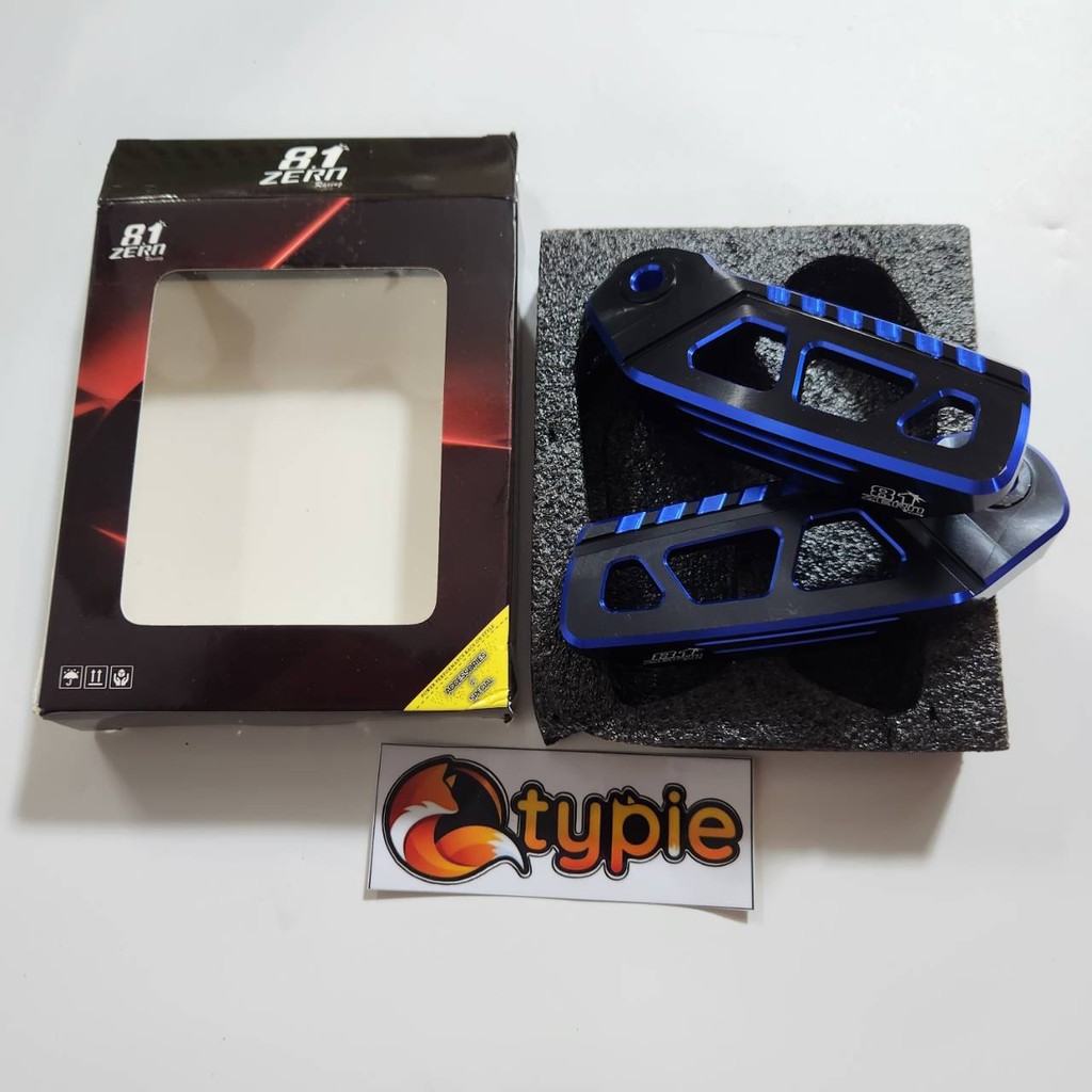 ZERN8.1 พักเท้าหลัง GIORNO สีน้ำเงินตัดดำ งานCNC อะไหล่แต่งจีออโน่