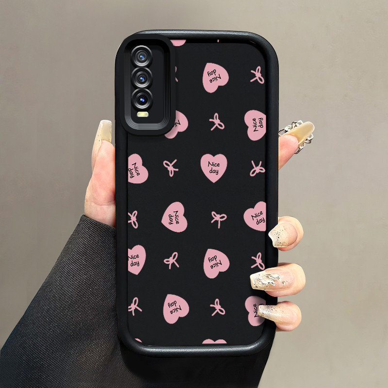 เคสสำหรับ VIVO Y20 Y20s Y20i Y20T Y12s Y12a Y30G Y11s เคสโทรศัพท์รูปหัวใจป้องกันการตก