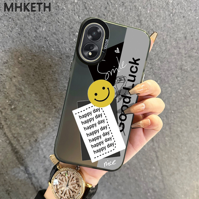 MHKETH เคสสำหรับ OPPO A18 A38 A31 2020 A8 เคสโทรศัพท์รักษาใบหน้ายิ้มที่ทันสมัย