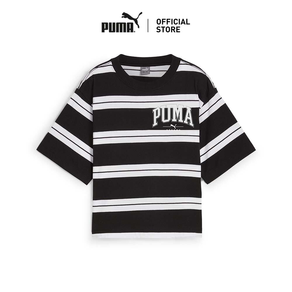 PUMA BASICS - เสื้อยืดผู้หญิง PUMA SQUAD Striped สีดำ - 68153801 ราคาถูก Shopee Lazada