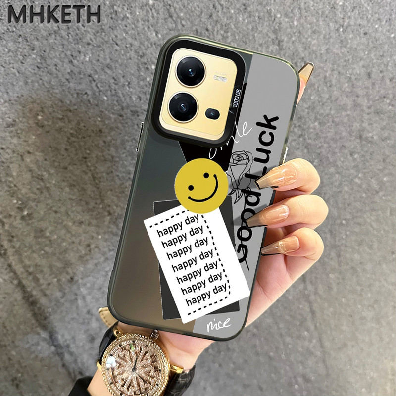 MHKETH เคสสำหรับ VIVO V25 5G V25E V27 5G V27 Pro 5G S16 5G S16 Pro 5G เคสโทรศัพท์รักษาใบหน้ายิ้มที่ทันสมัย