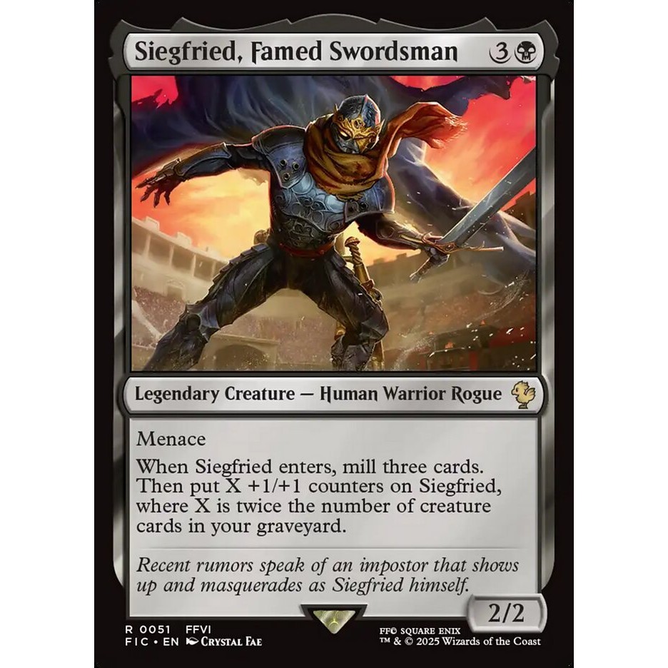 Siegfried, Famed Swordsman [Surge Foil] FIC Final Fantasy Commander การ์ด Magic the Gathering [MTG] 
