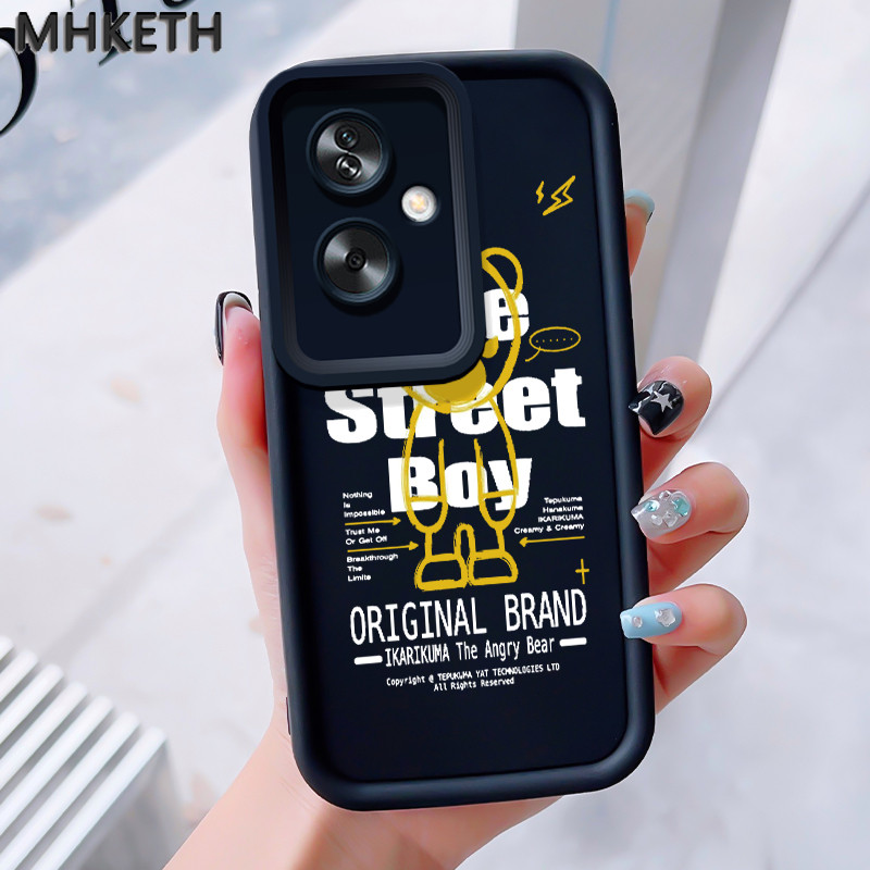 MHKEID เคสสำหรับ OPPO A79 5G A2 5G เคสโทรศัพท์ซิลิโคนออกแบบหมีโกรธอินเทรนด์