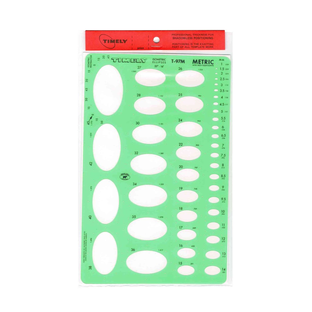 เทมเพลท TIMELY T-97M METRIC ISOMETRIC ELLIPSE (PC)