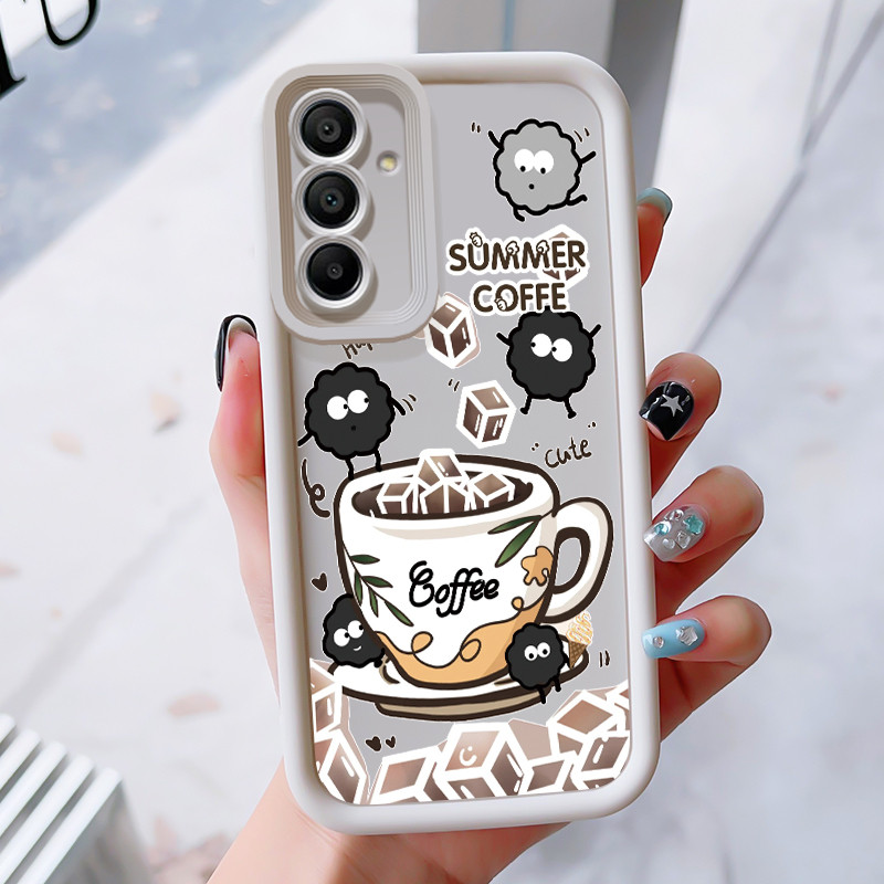 เคสสำหรับ Samsung A25 5G A15 4G A15 5G เคสโทรศัพท์กาแฟฤดูร้อนสามสีซิลิโคนกันกระแทก