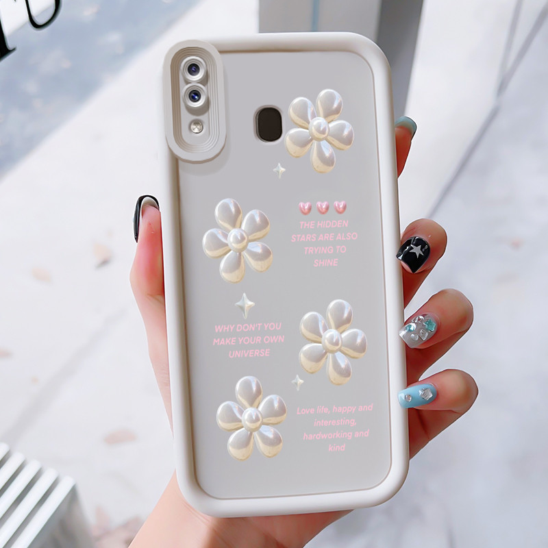 เคสสำหรับ Samsung Galaxy A30 A20 M10s เคสโทรศัพท์กุทัณฑ์ดอกไม้สามสีซิลิโคนกันกระแทก