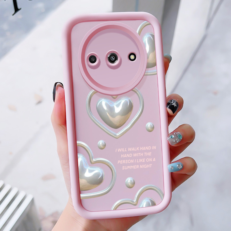 เคสสำหรับ Xiaomi Redmi A3 A3X POCO C61 เคสโทรศัพท์รูปหัวใจสามสีซิลิโคนกันกระแทก ราคา ถูกที่สุด ดีลบีเคเค