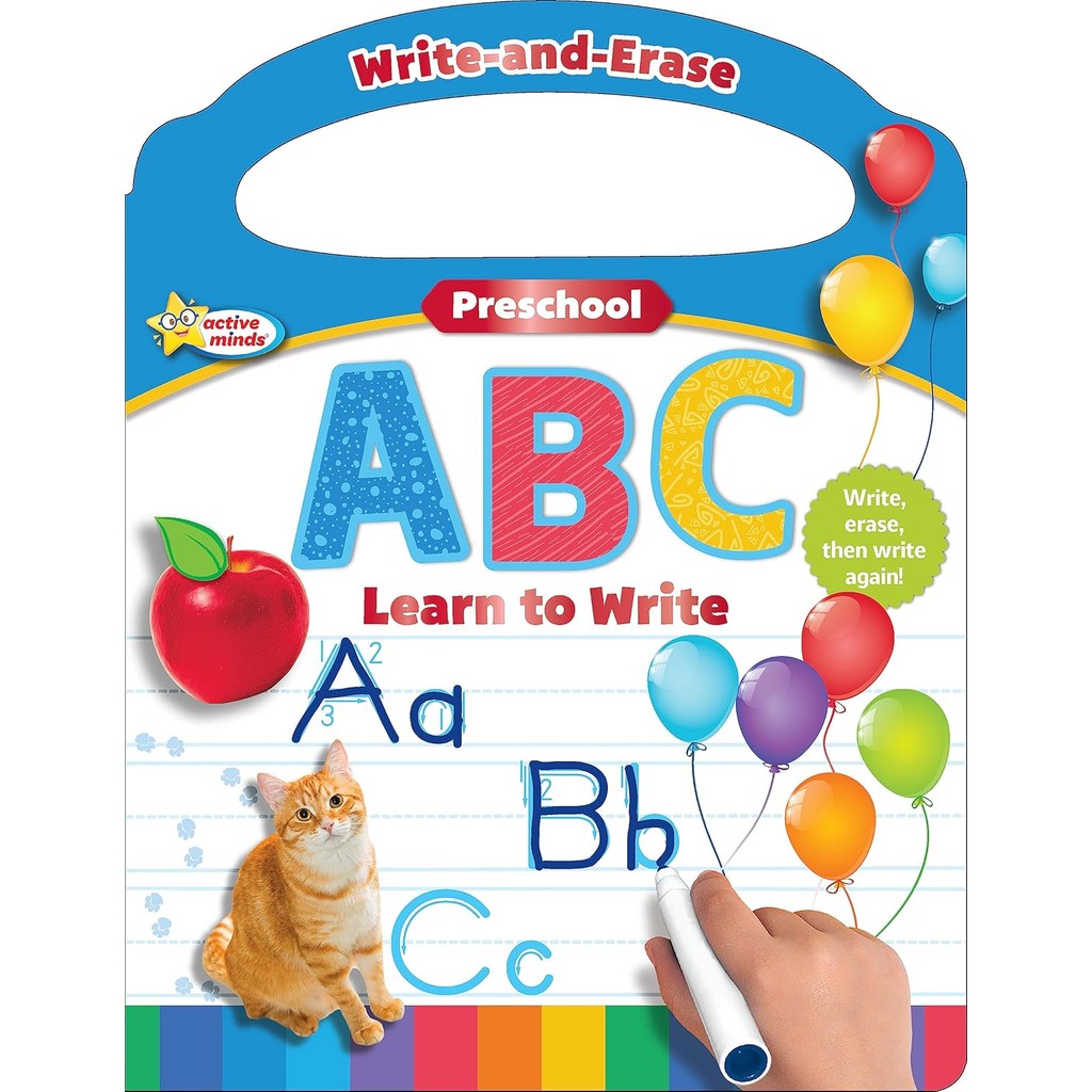 หนังสืออังกฤษใหม่ ACTIVE MINDS WRITE & ERASE PRESCHOOL ABC: LEARN TO WRITE (Hardcover)