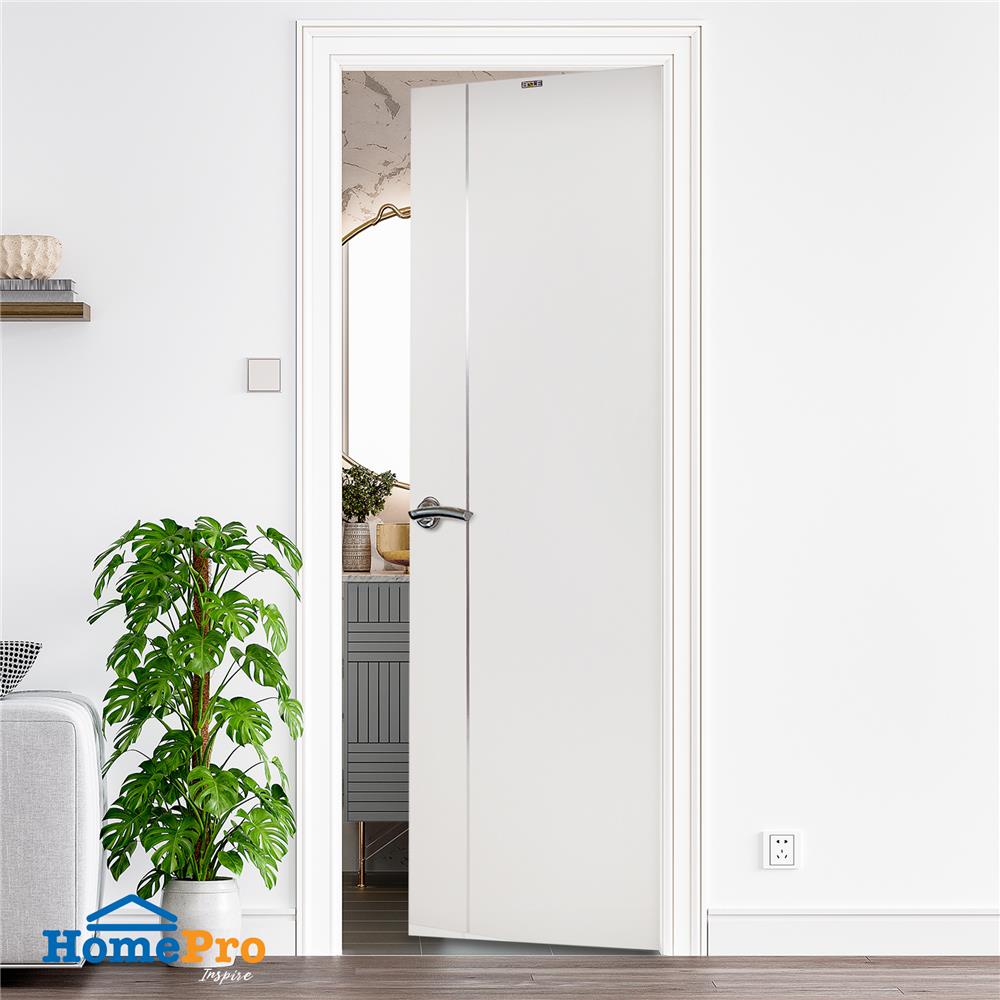 AZLE ประตูห้องน้ำ UPVC BN-01 70X200 ซม. สีขาว เจาะลูกบิด จัดส่งโดย HomePro - รูปที่ 3