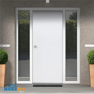 AZLE ประตูภายนอก UPVC PZV3 80X200 ซม. สีขาว เจาะลูกบิด จัดส่งโดย HomePro
