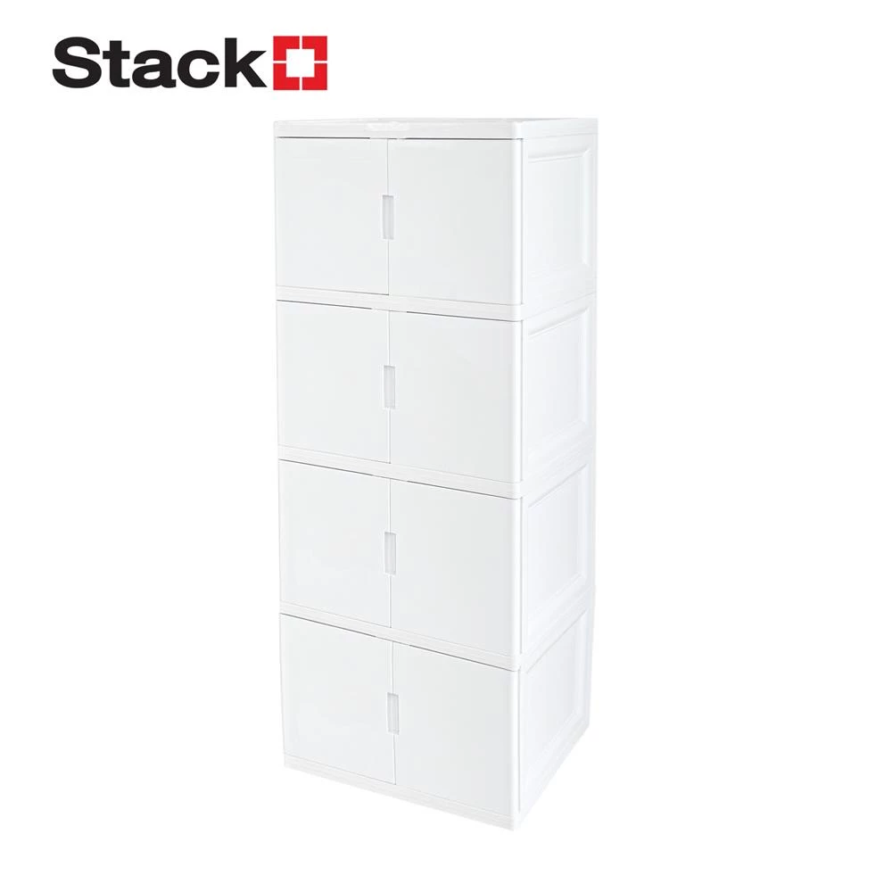 STACKO ตู้บานเปิด 4 ชั้น S5 VID 70x50x160 ซม. สีขาว จัดส่งโดย HomePro