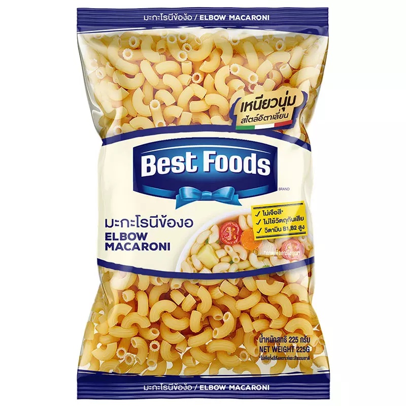 เบสท์ฟู้ดส์มะกะโรนีรูปข้องอ 200กรัม Best Foods Elbow Macaroni 200g.