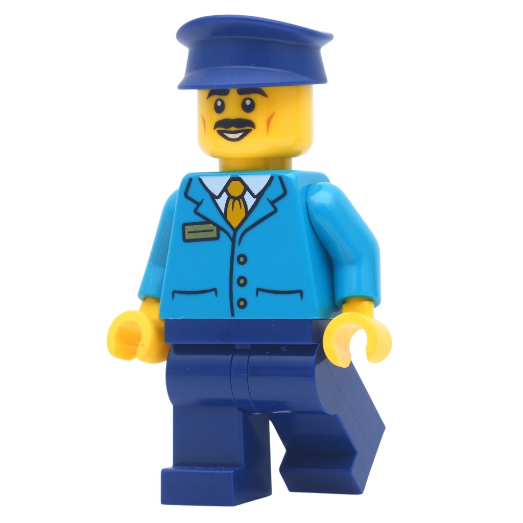 ( Ploybrick Minifigure ของแท้ ) Train Driver Turquoise Shirt Town & City