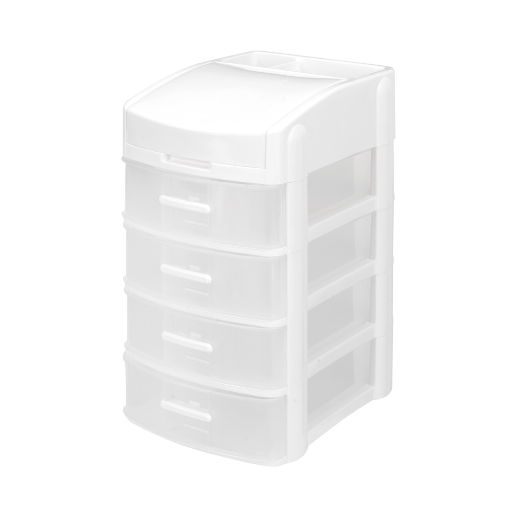 ตู้ลิ้นชักตั้งโต๊ะอเนกประสงค์ 4 ชั้น Panda KASSA HOME รุ่น API-1070M4 ขนาด 15.5 x 20 x 29 ซม. สีขาว