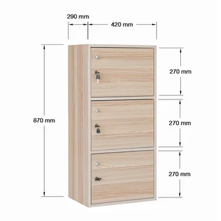 ตู้ล็อกเกอร์ 3 ชั้น KASSA รุ่น 3DK ขนาด 42 x 29 x 87 ซม. สีไวท์เมเปิล