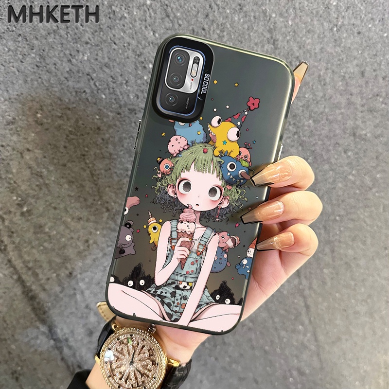 เคสสำหรับ Xiaomi Redmi Note 10 Note 10s Note 10 Pro Note 9 Note 8 Note 8T POCO M5s เคสโทรศัพท์สำหรับหญิงสาวน่ารักไอศกรีม
