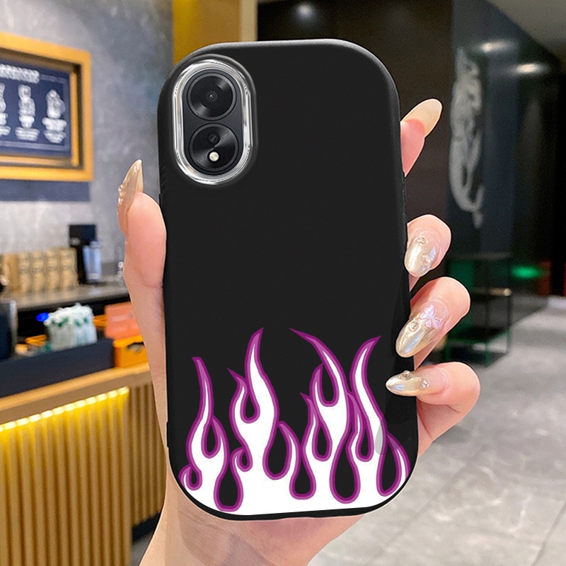 เคสสำหรับ OPPO A18 A38 เคสโทรศัพท์เปลวไฟกันกระแทก
