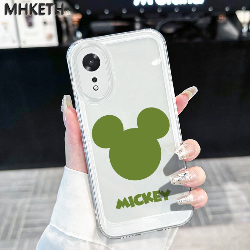 เคสสำหรับ OPPO A18 A38 A17 A17K A16 A16s A16K A16E A15 A15s A35 4G A54s เคสโทรศัพท์โปร่งใสมินิมิคกี้