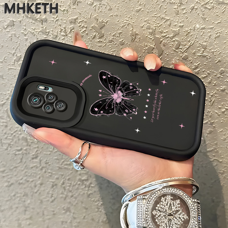MHKETH เคสสำหรับ Xiaomi Redmi Note 10 Pro Note 10s Note 9 Note 8 Pro 8T POCO M5s เคสโทรศัพท์ผีเสื้อ ราคา ถูกที่สุด ดีลบีเคเค