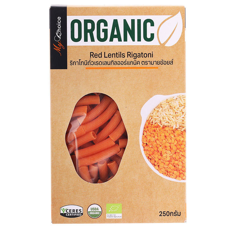 🍉 มายช้อยส์ริกาโทนีถั่วเลนทิลออร์แกนิค 250กรัม 🍍 My Choice Organic Red Lentils Rigatoni 250g. 📌 8853