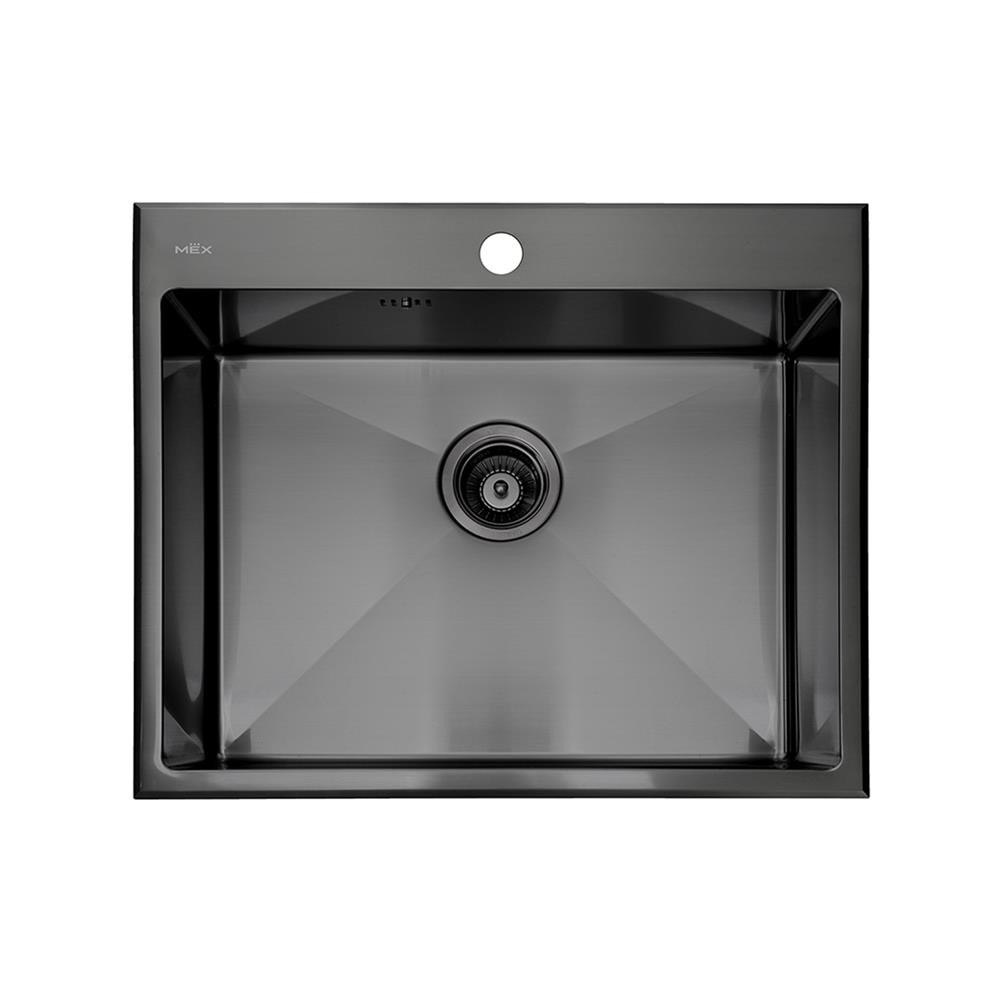 MEX ซิงค์ฝังสแควร์ 1 หลุม  SC60GM สีเทาดำ