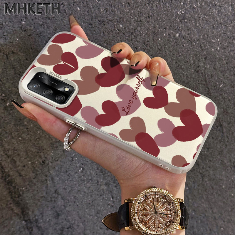 MHKETH เคสสำหรับ OPPO A74 A95 F19s F19 Pro A94 Reno 5F Reno 5 lite Reno 6 Lite เคสโทรศัพท์กันกระแทกแบบรูปหัวใจ