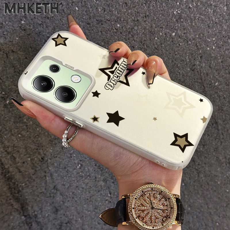 MHKETH เคสสำหรับ Xiaomi Redmi Note 13 4G Note 13 Pro 5G Poco X6 5G เคสซิลิโคนใสเคสโทรศัพท์ผิวเกล็ดน้ำแข็ง